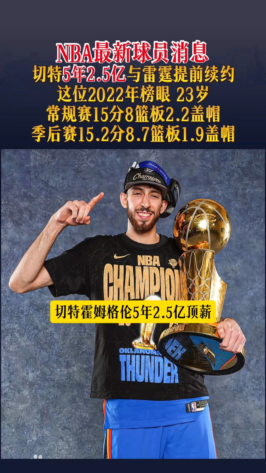 包含新星霍姆格伦表现稳定，雷霆未来可期的词条